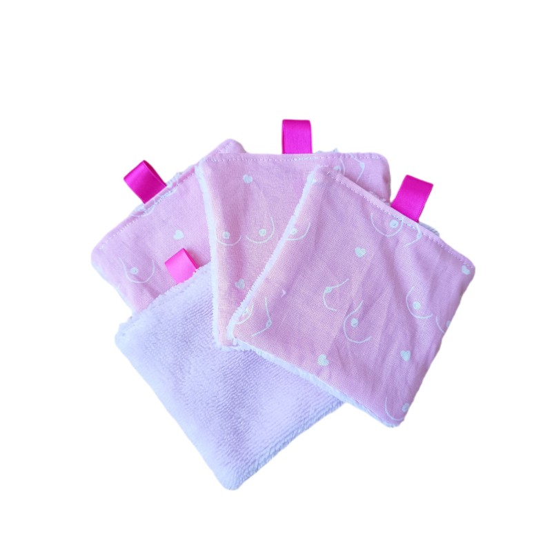 Lingettes lavables démaquillantes boobs