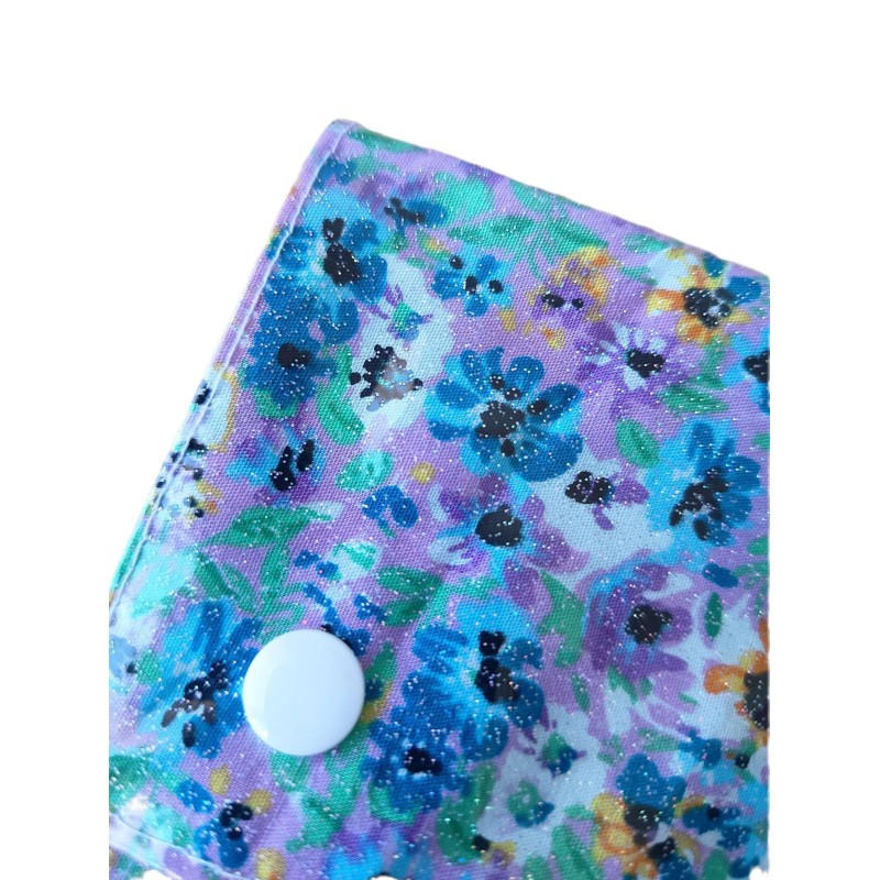 Pochette fleurs bleues