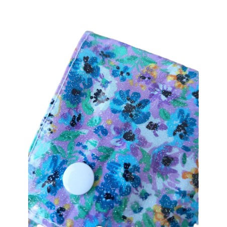 Pochette fleurs bleues