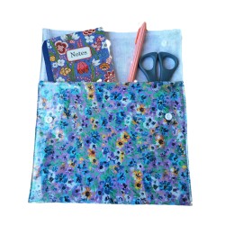 Pochette fleurs bleues